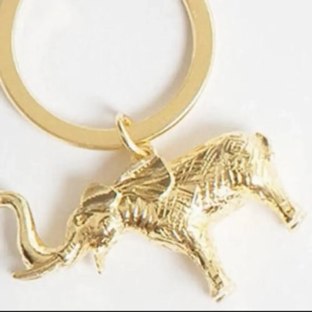Gold Figurine Keychain – Elephant